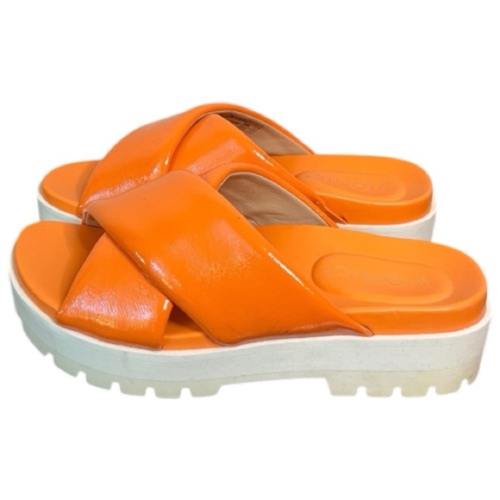 Vionic Vesta Platform 90’s Orange Marigold Comfort Slide Sandals Size 5 - Picture 3 of 10